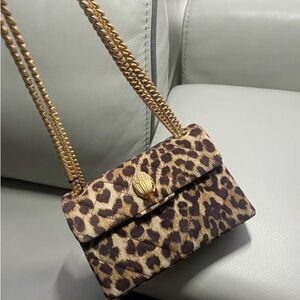 Leopard Print Crossbody Bag with Gold Chain